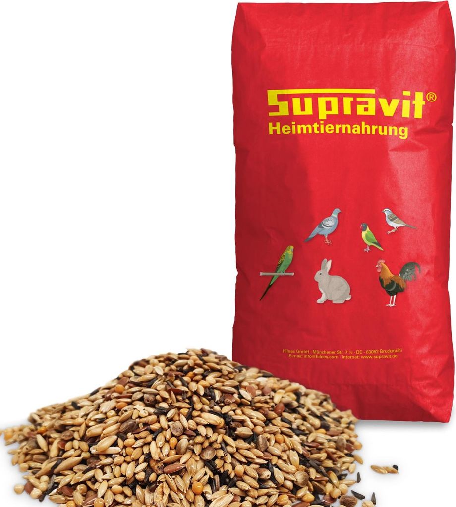 Supravit Kanarienfutter ohne Rübsen 25kg | Vogelfutter für Kanarienvögel aller Arten | Ganzjahres-Futter für Kanarienvögel