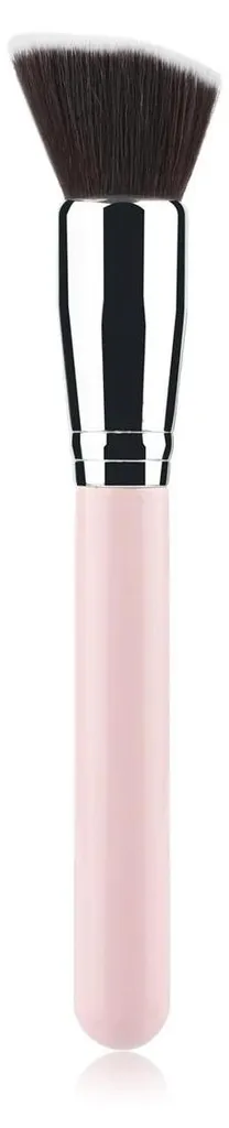 Set de pinceaux de maquillage rose avec tête biseautée haut de gamme