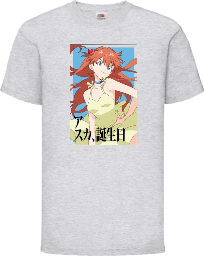 Kinder T-Shirt Neon Anime Genesis Manga Evangelion Asuka Langley Soryu 03 Asuka Langley, 12-13 Jahr - 152 / Rot