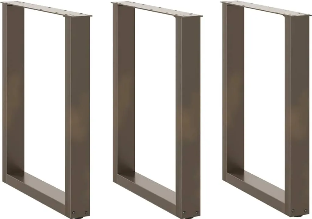 Gambe per Tavolo a U Acciaio Naturale 3 pz 70x73 cm Octo3885971