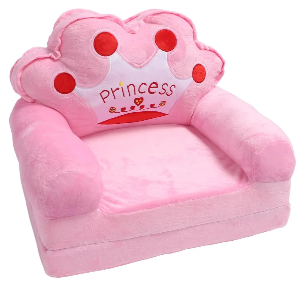 Coussin de Sol Enfant pour Jeux et Sommeil - Sofa Princesse Rose 80cm