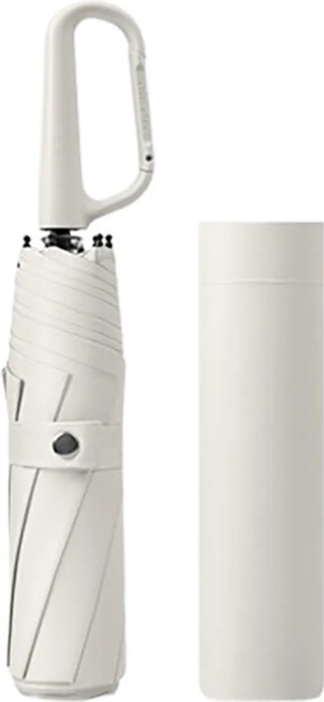 INF Ombrello Pieghevole Bianco Automatico - Design con Clip Integrata