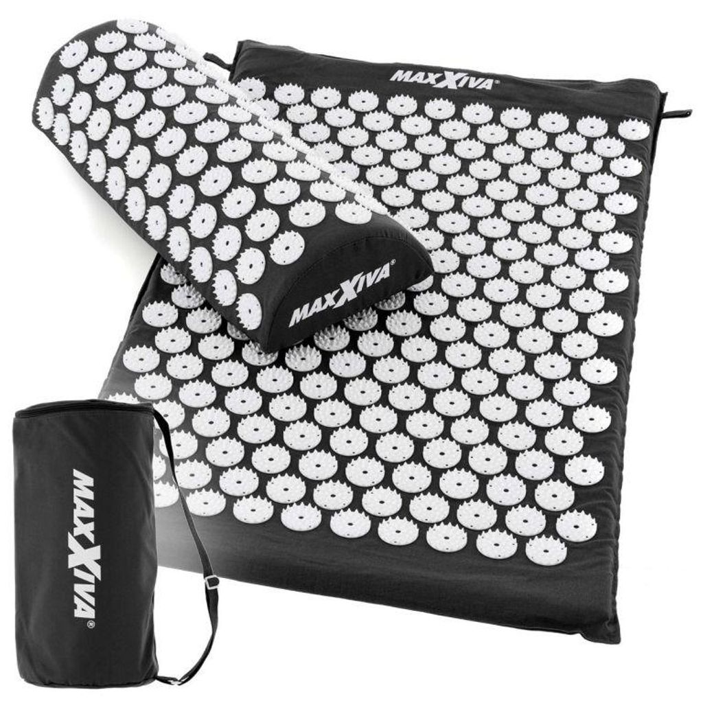 MAXXIVA mata akupresurowa z poduszką, 75x42 cm, czarna Zdjęcie produktu 