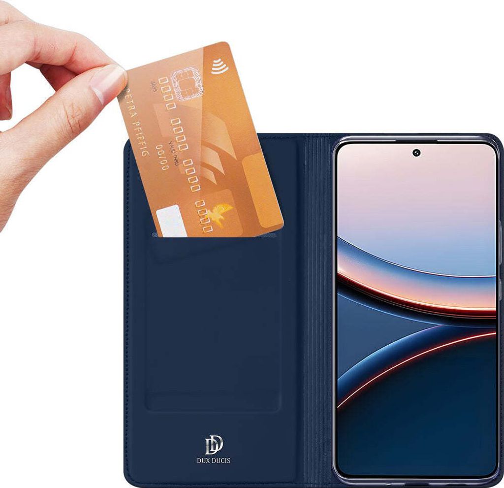 Handyhülle mit Klappe für Xiaomi POCO F7 Ultra, Dux Ducis Skin Pro, Dunkelblau