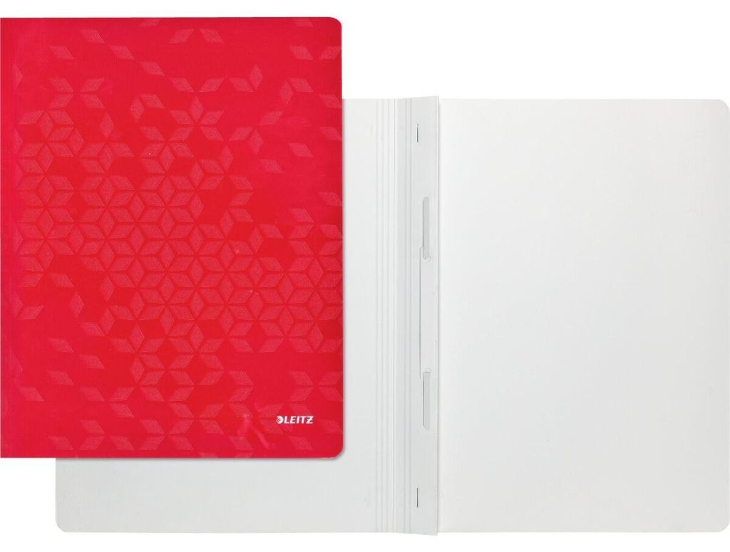 LEITZ 3001-00-26, Snelhefter WOW, DIN A4, karton, rood Productafbeelding 