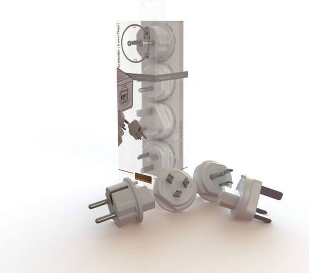 allocacoc ReWirable Travel Plugs, Reisestecker für DE/FR, UK, USA, AUS