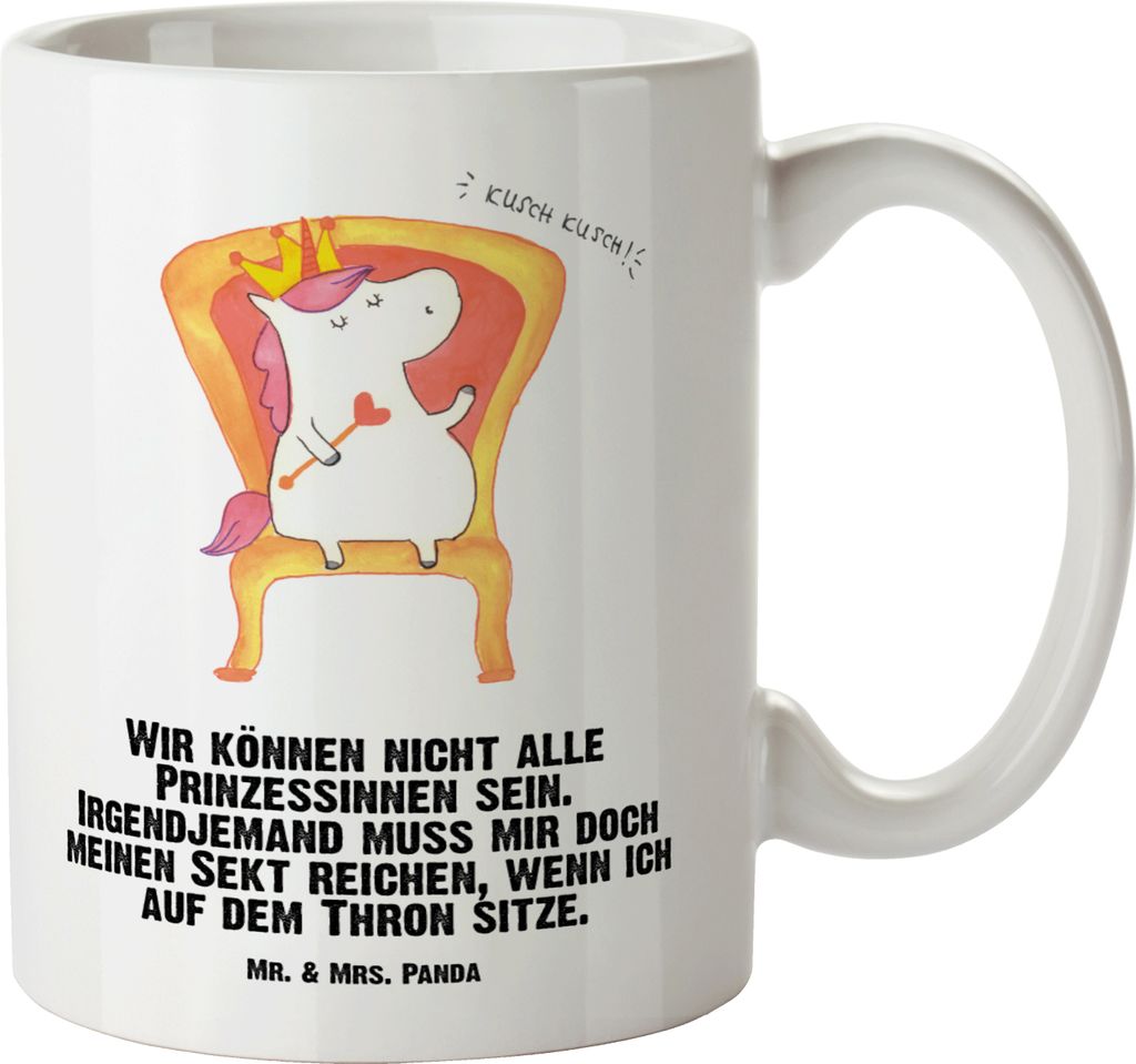 Mr. & Mrs. Panda Pott Einhorn Prinzessin - Weiß - Geschenk, Keramiktasse, großer kaffeepott, Deko, Geburtstag, Monat, Große Tasse, jumbotasse, T...