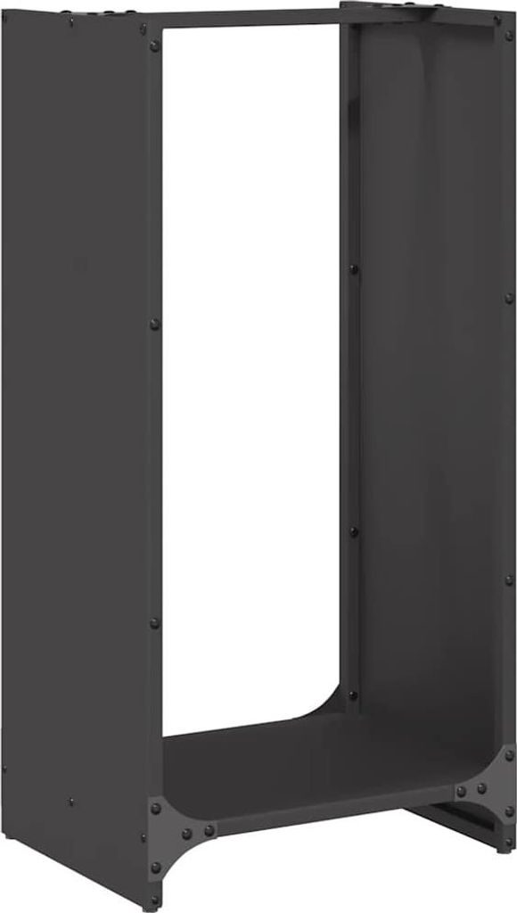 vidaXL Houtopslagrek zwart, 40x30x80 cm, van verzinkt staal Productafbeelding 