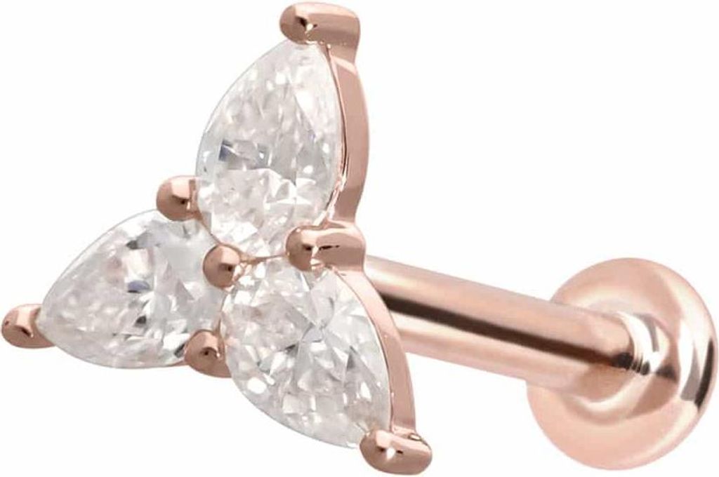 Ohrpiercing, Nasenpiercing 14 Karat Gold Labret mit Produktbild 