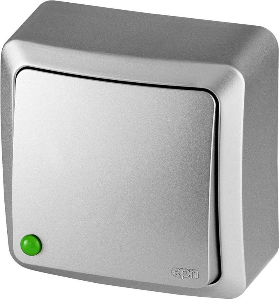 Aufputz Taster Licht IP20 10A 230V Lichtschalter silber serie BERG