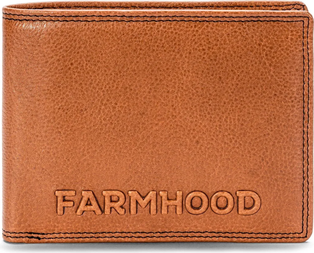 Porte-monnaie Memphis Wallet Farmhood en cuir Cognac véritable