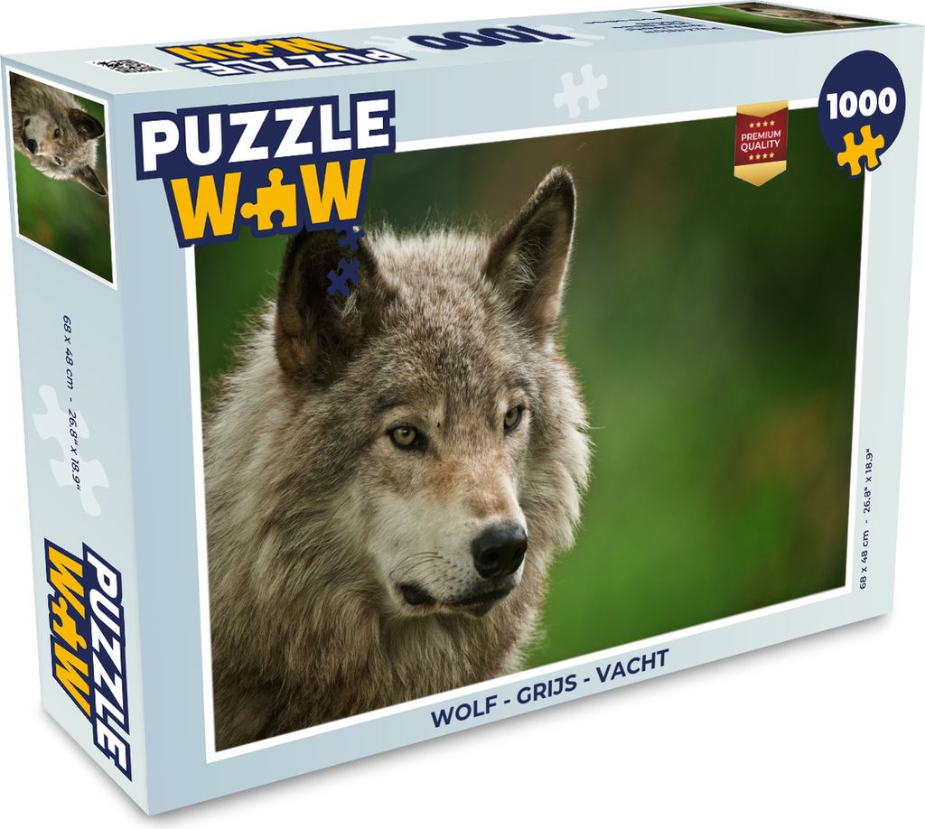 MuchoWow Puzzle 1000 Teile Wolf - Grau - Fell - Erwachsene - Rätsel