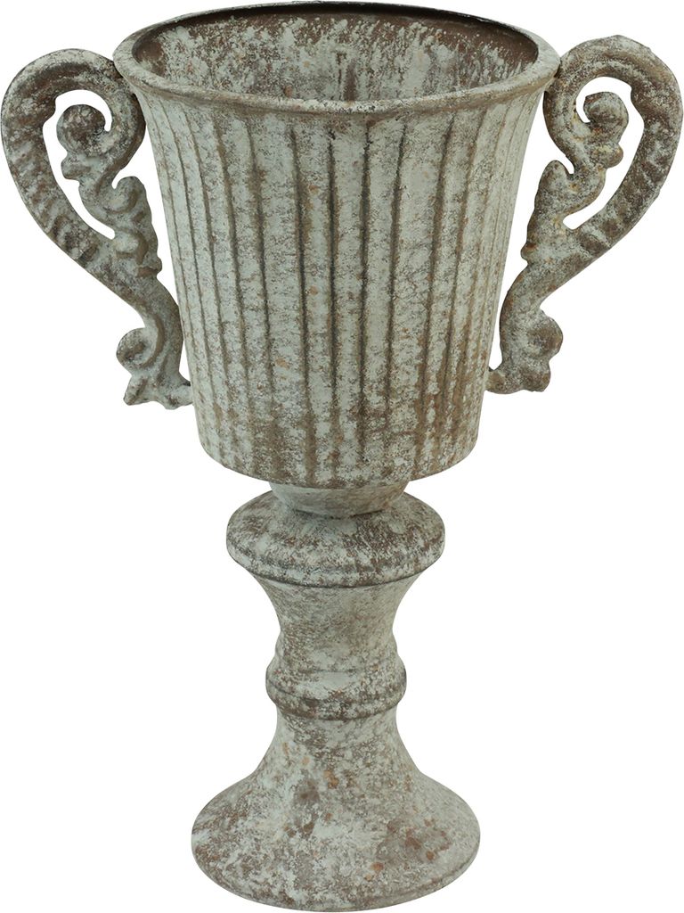 Dekorativer Pokal Kelch aus Metall für stilvolle Blumengestecke