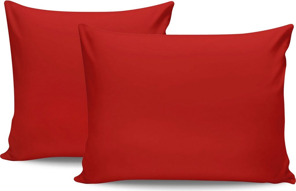 L'Essentiel Linge de Maison, Tonne Orage - Rock, Kissenbezug-Set (2-teilig) (DE), 100 % BAUMWOLLE RANFORCE, Rot, 80 x 80 cm