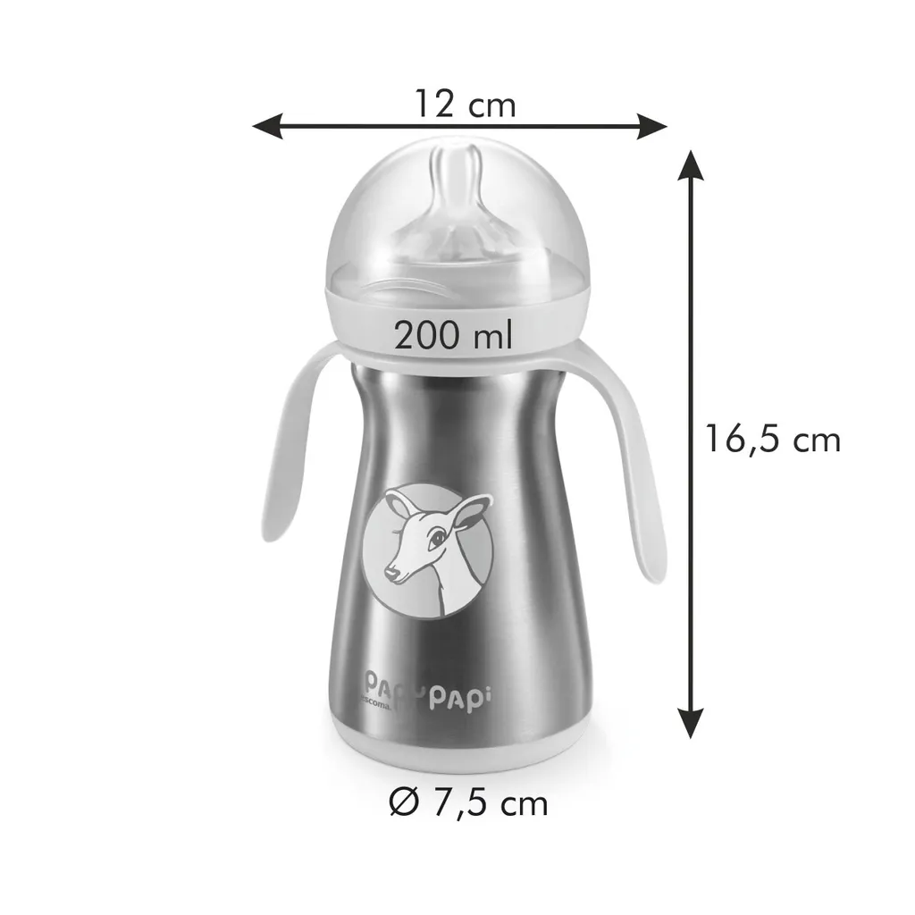 Gourde Isotherme Enfant Tescoma 200 ml Rose Petit Format Inoxydable