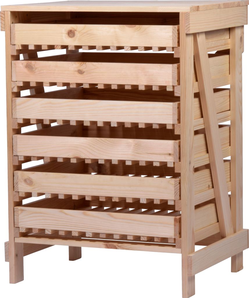 Vorratsregal aus Holz mit herausziehbaren Schubladen Produktbild 1