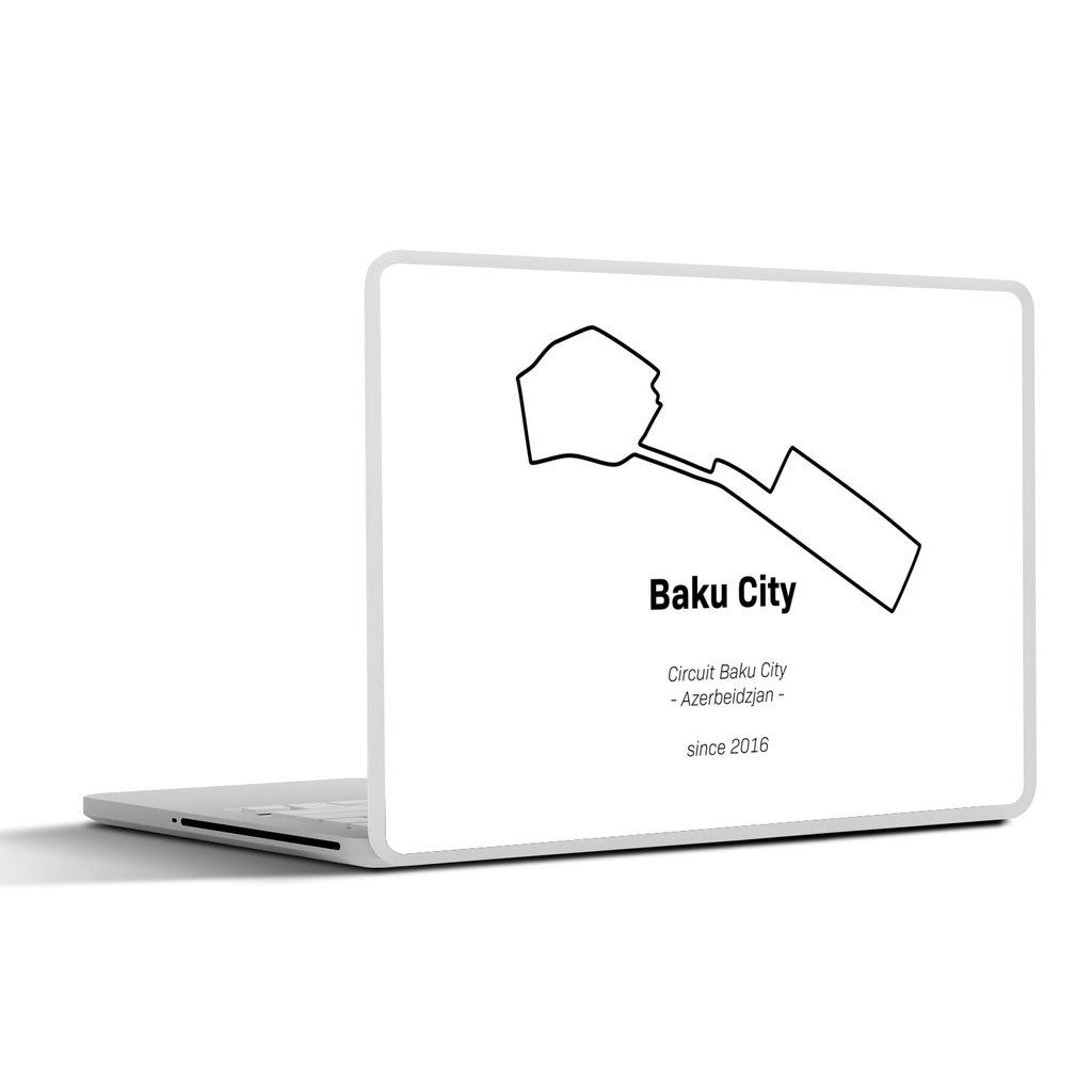 MuchoWow Laptop Aufkleber Sticker Cover Formel 1 - Baku - Rennstrecke 31x22.5 cm - Laptop-Deko