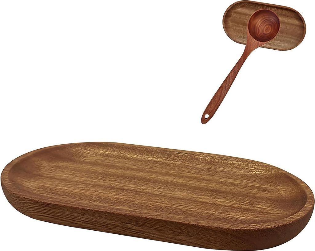 Löffelhalter natürliche retro Holzlöffelstütze Küchenlöffelstütze für die Arbeitsplatte - dunkelbrauner Besteckhalter für Spatel - Löffel...