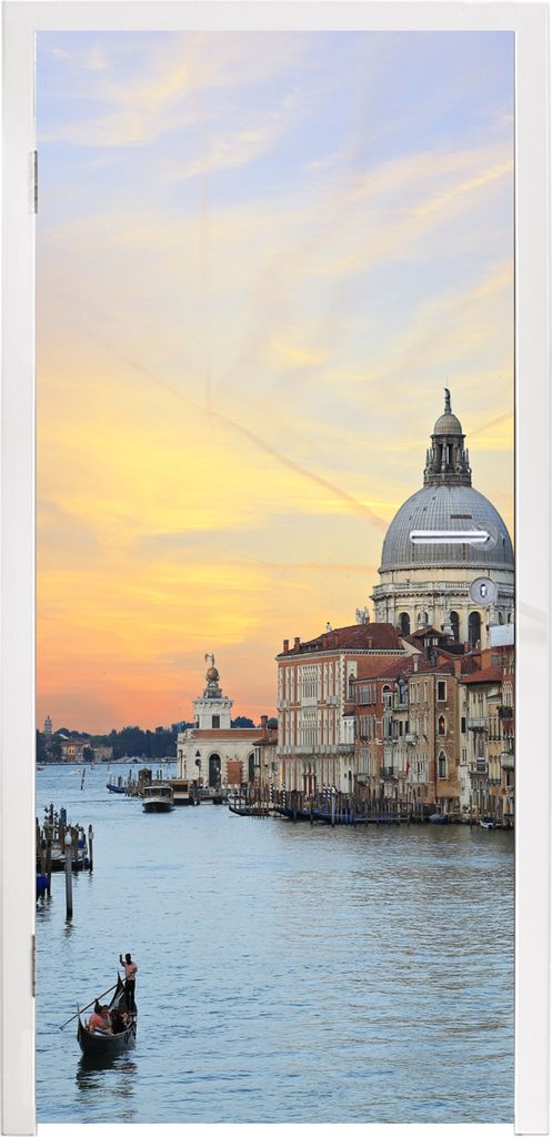 MuchoWow Türtapete Selbstklebende Türfolie Italien - Sonnenuntergang - Venedig 75x205 cm Türposter Türaufkleber Klebefolie Türklebefolie - X...