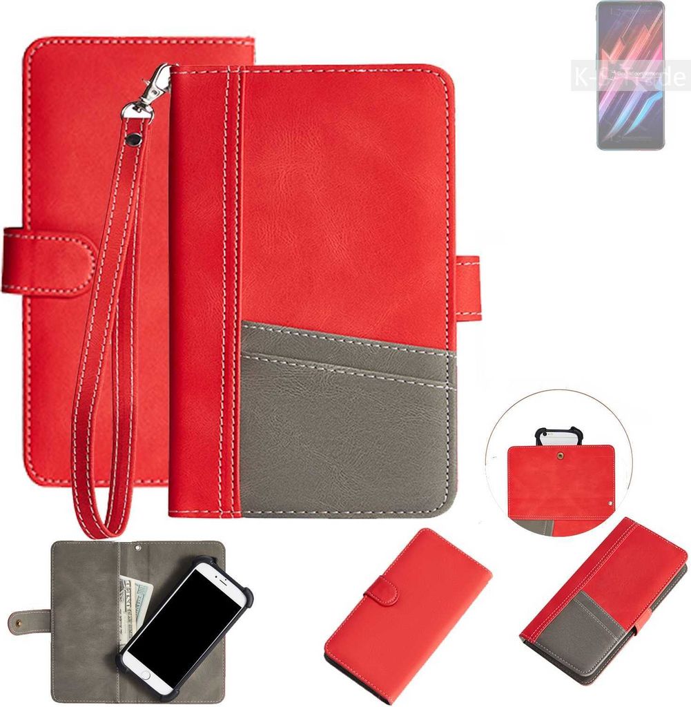 K-S-Trade Handy Schutzhülle für nubia Red Magic 6 Hülle Portemonnee Brieftasche Klapphülle Kartenfächer Flip Wallet Case Etui