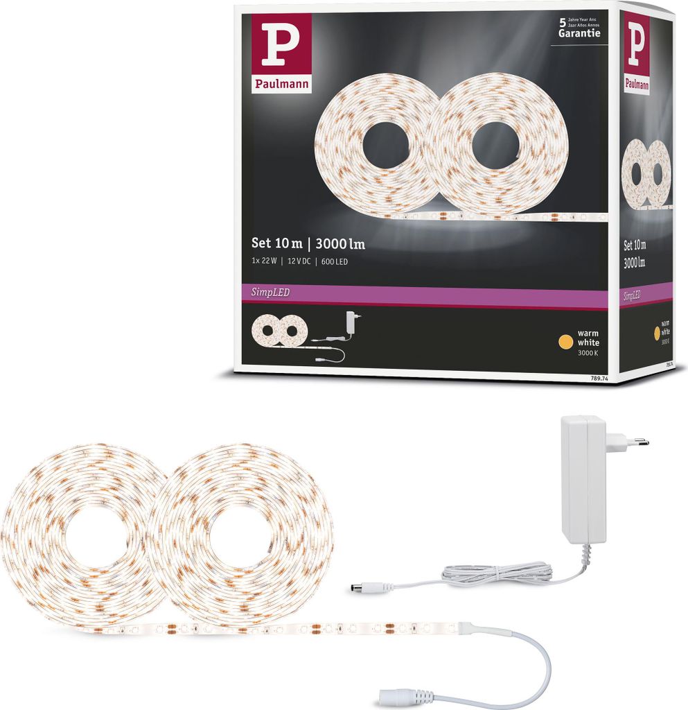 Paulmann SimpLED LED Strip Warmweiß Komplettset