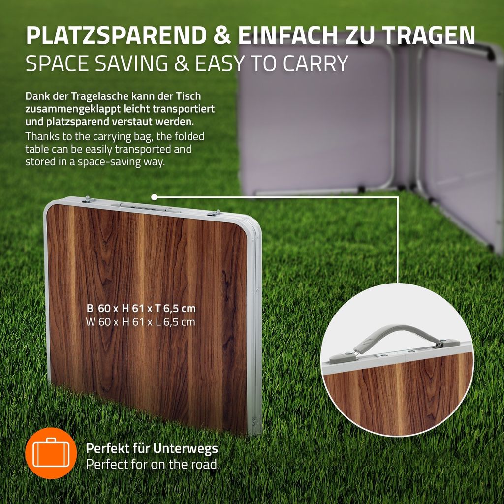 ECD Germany Campingtisch Klapptisch mit Tragegriff, Produktbild 5