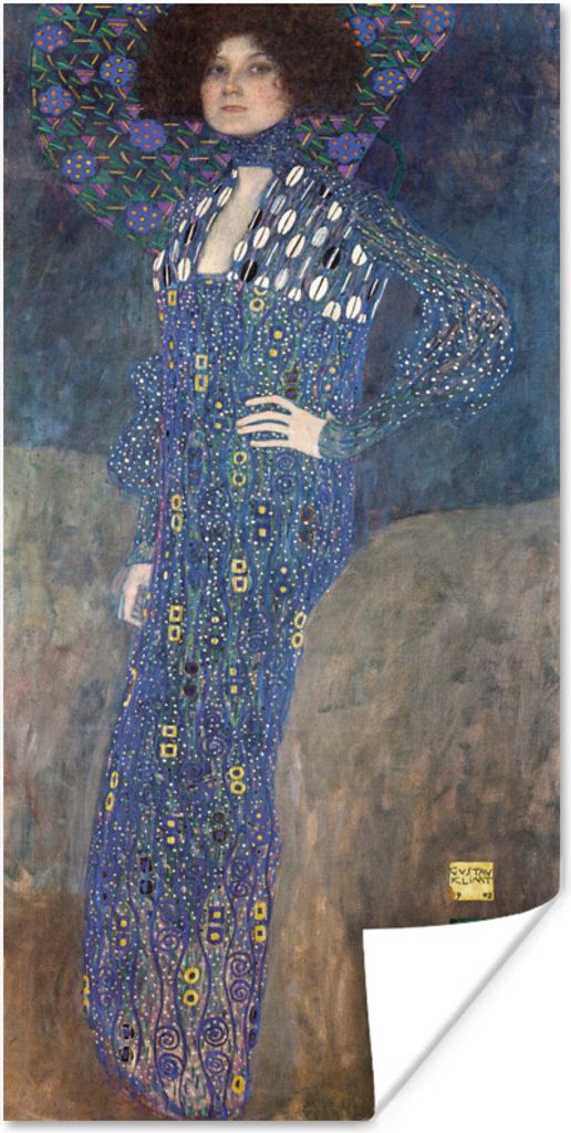 MuchoWow Poster Porträt von Emilie Flöge - Gemälde von Gustav Klimt 75x150 cm - Dekoration für die Wände