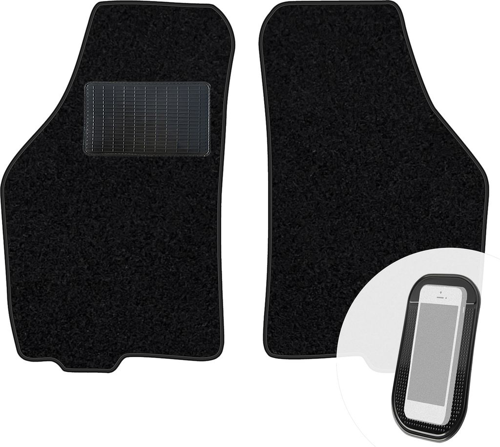 moto-MOLTICO Vorne Fußmatten Auto Velours Autoteppiche Schwarz Automatten Set 2-teilig passend für Lancia Ypsilon II 1996-2003