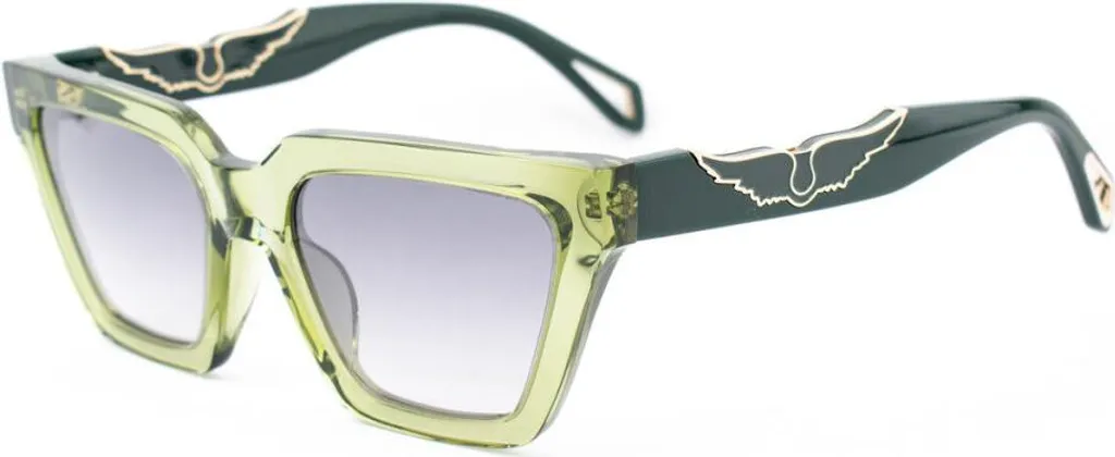 Solaire Zadig & Voltaire SZV418 Vert Transparent Brillantes en Acétate