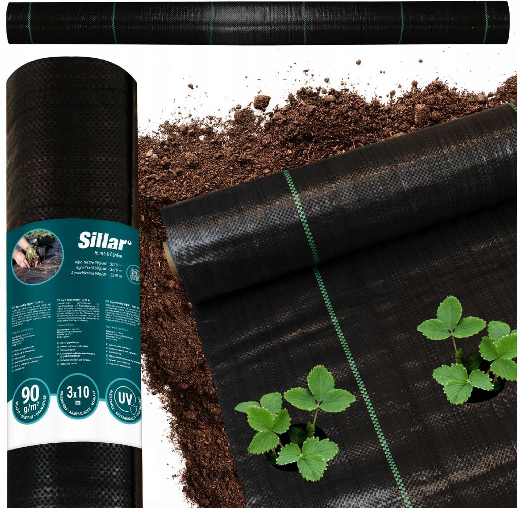 Sillar protiplevelová textilie 3 x 10 m, 90 g/m², černá, Obrázek produktu 