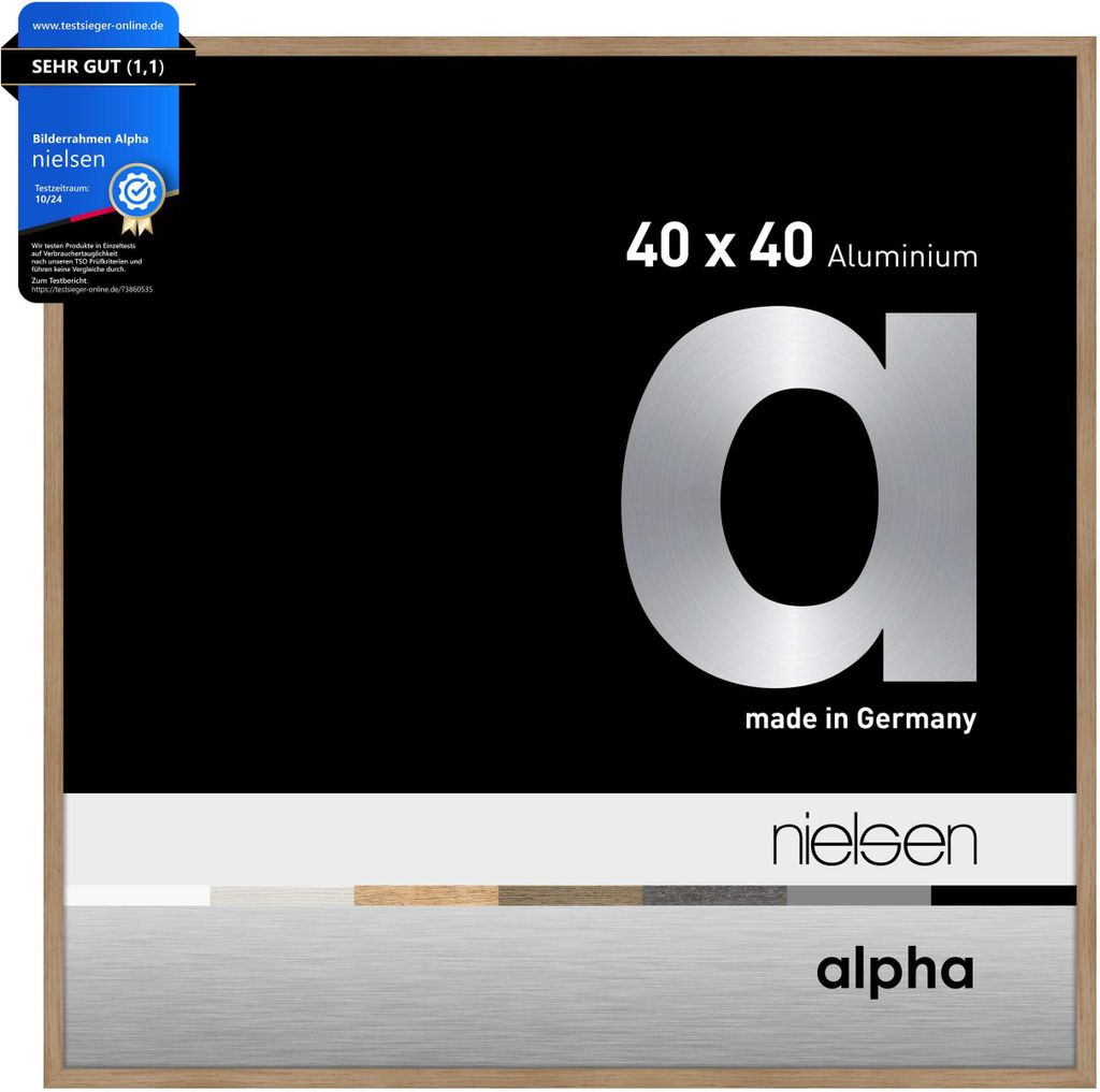 nielsen Aluminium Bilderrahmen Alpha, 40x40 cm, Eiche Produktbild 