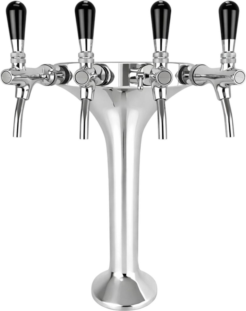 BieTal Classic Cobra Schanksäule Zapfsäule 4-leitig 7mm verchromt & Schankhähne