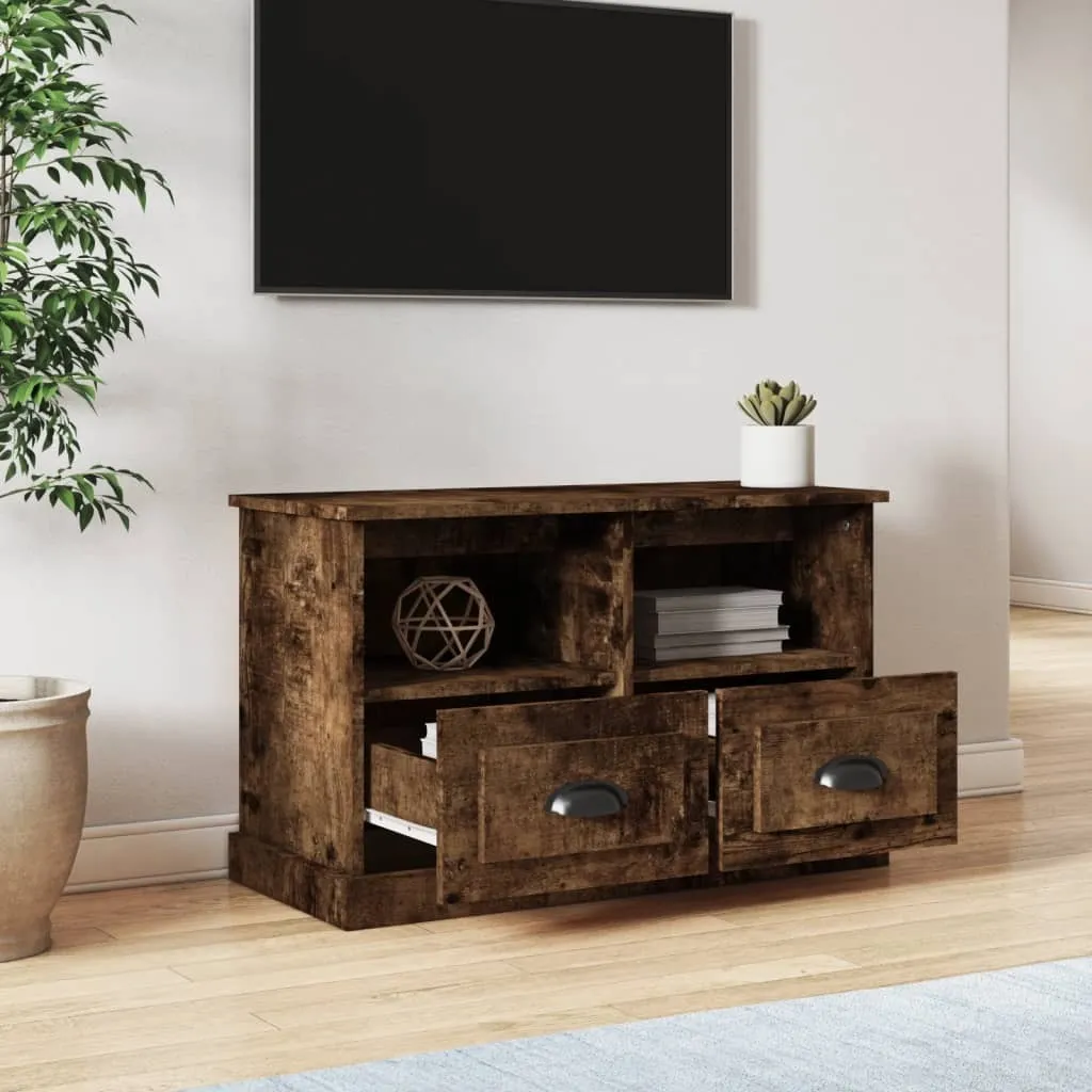 Mobile TV Maison Exclusive Rovere Affumicato 80x35x50 cm - Salvaspazio Elegante