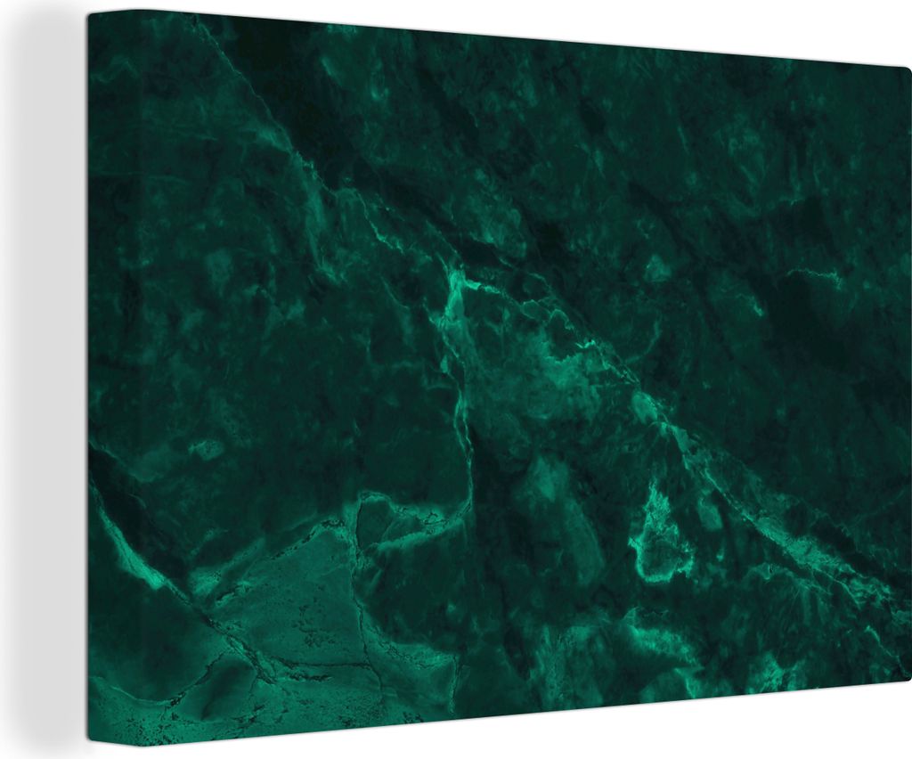 OneMillionCanvasses - Leinwandbilder - 150x100 cm, Marmor - Limette - Grün - Strukturiert - Marmoroptik, Wandbilder Kunstdruck Wanddekoration - ...