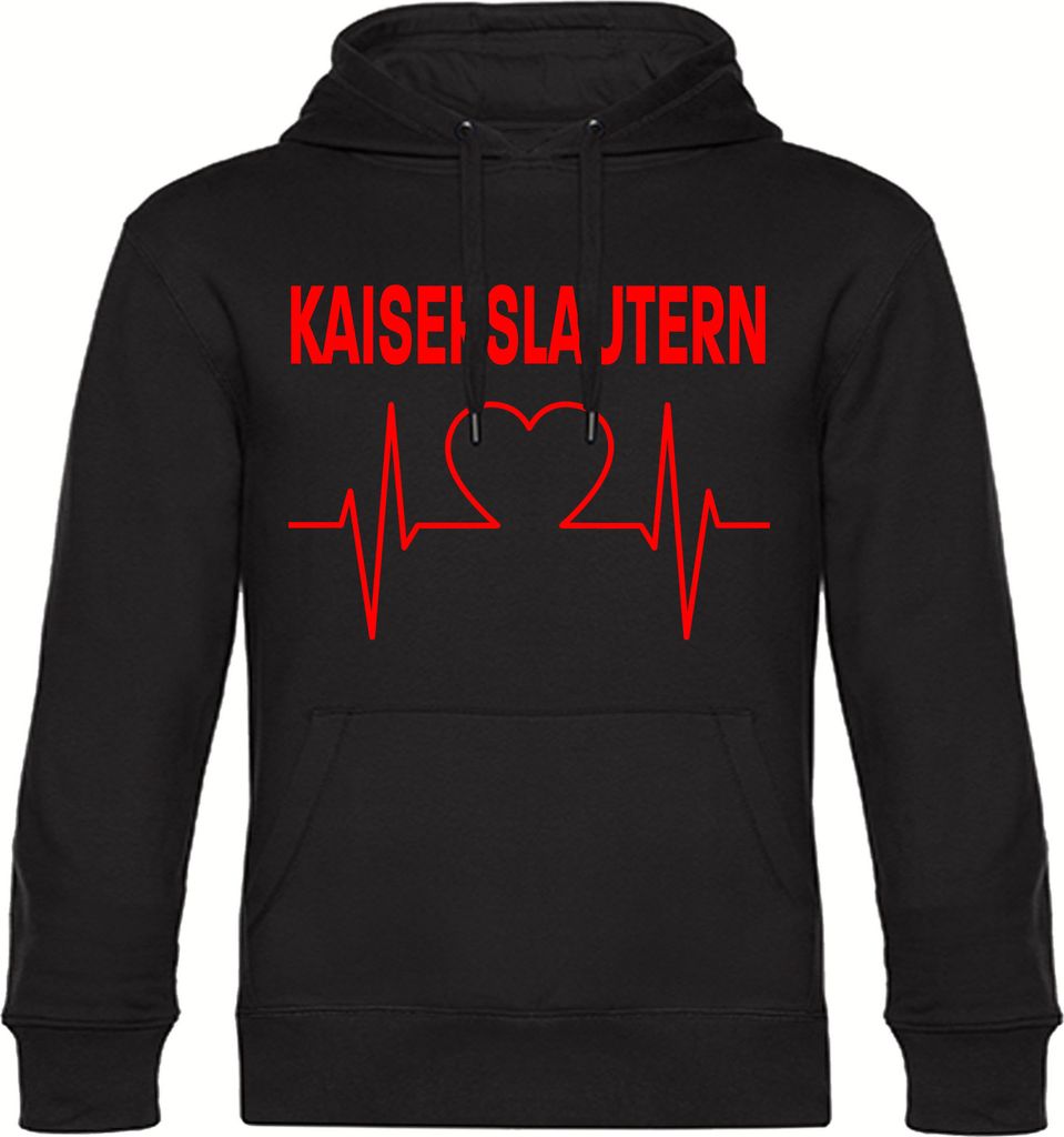 multifanshop Kapuzen Sweatshirt - Kaiserslautern - Herzschlag, schwarz, Größe M