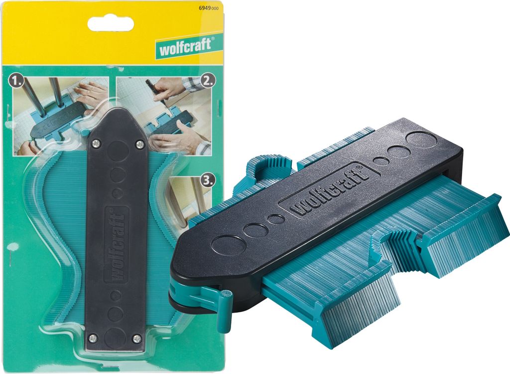 wolfcraft GmbH 1 Konturenlehre, Profile gauge, Schwarz, Produktbild 
