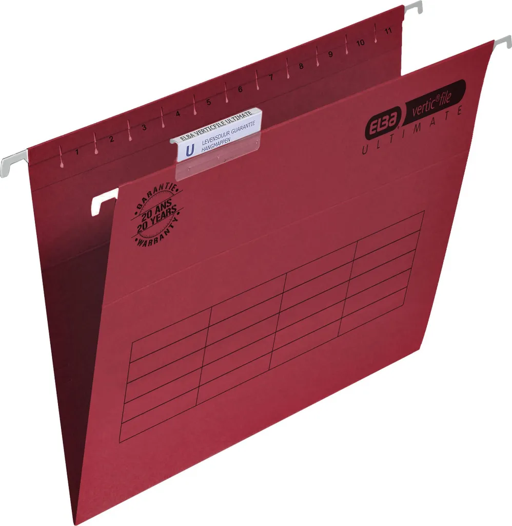 Dossiers Suspendus pour Armoire A4 Elba Verticfile Rouge Haute Qualité