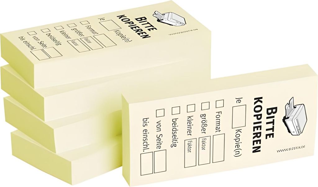 Haftnotizen 75 x 35 mm, gelb Bitte kopieren Produktbild 