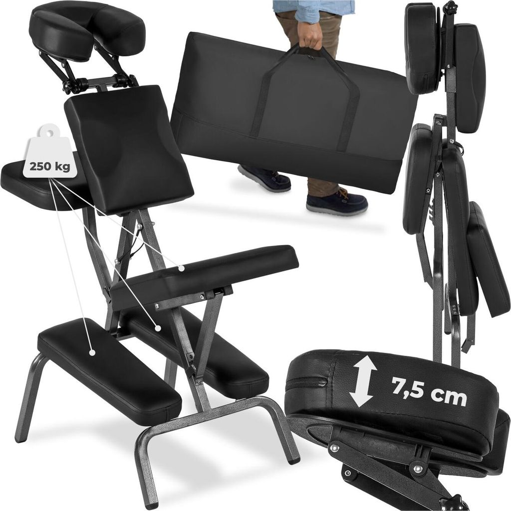 tectake® Massagestuhl klappbar 80 x 50 x 105 cm Produktbild 