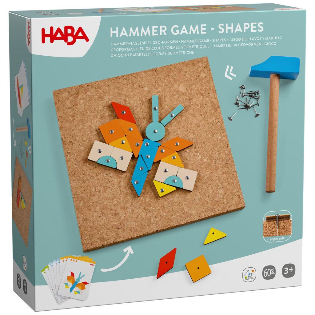 HABA Hammer-Nagelspiel: Geo-Formen – Holzspielzeug mit Produktbild 