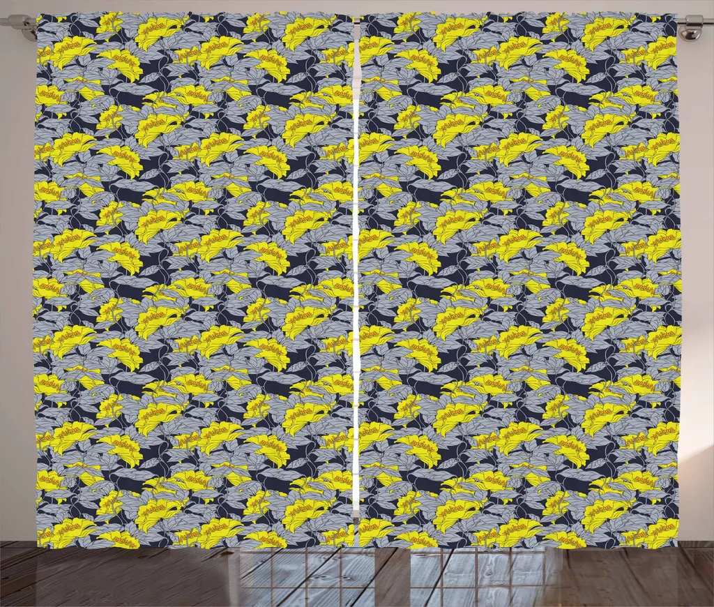 ABAKUHAUS Tenda Rustica Vintage 280x225cm Floreale Blu Giallo