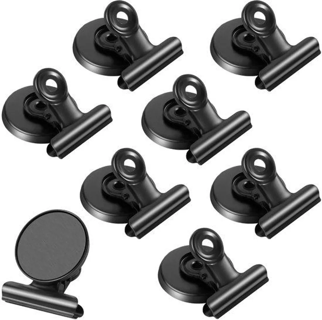 Aimants de bureau avec pince lot de 8 blanc fixation forte sur métal
