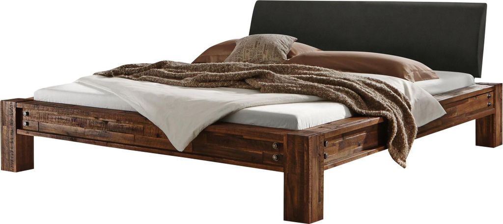 Hasena Massivholzbett Balkenbett SAN FELIPE Akazie Vintage Brown