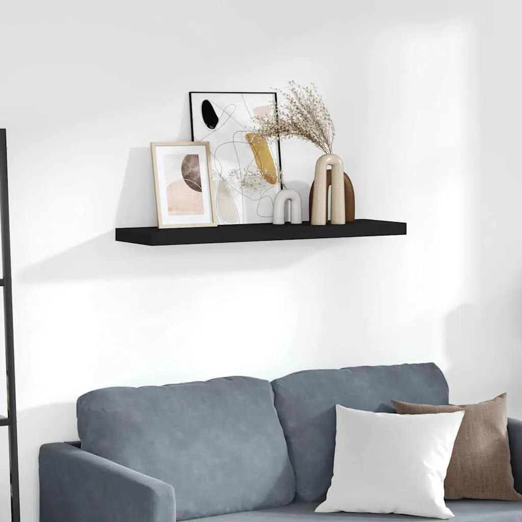 Mensola Sospesa Nera vidaXL 90x23,5 cm - Arredamento Salvaspazio