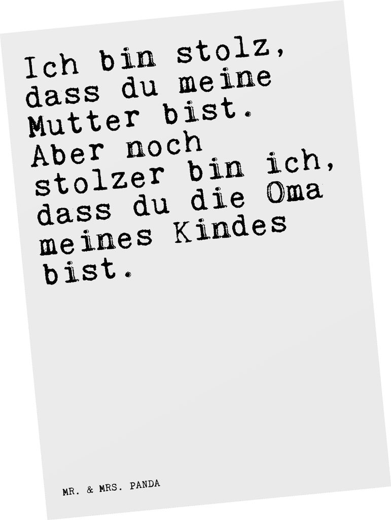 Mr. & Mrs. Panda Postkarte Ich bin stolz, dass... - Weiß - Geschenk, Ansichtskarten, Mama, Spruch Sprüche Weisheiten Zitate Lustig Weisheit Worte...