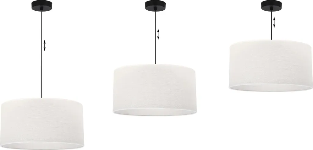 Suspension design plat 35 cm en jute bicolore noir et blanc culot E27