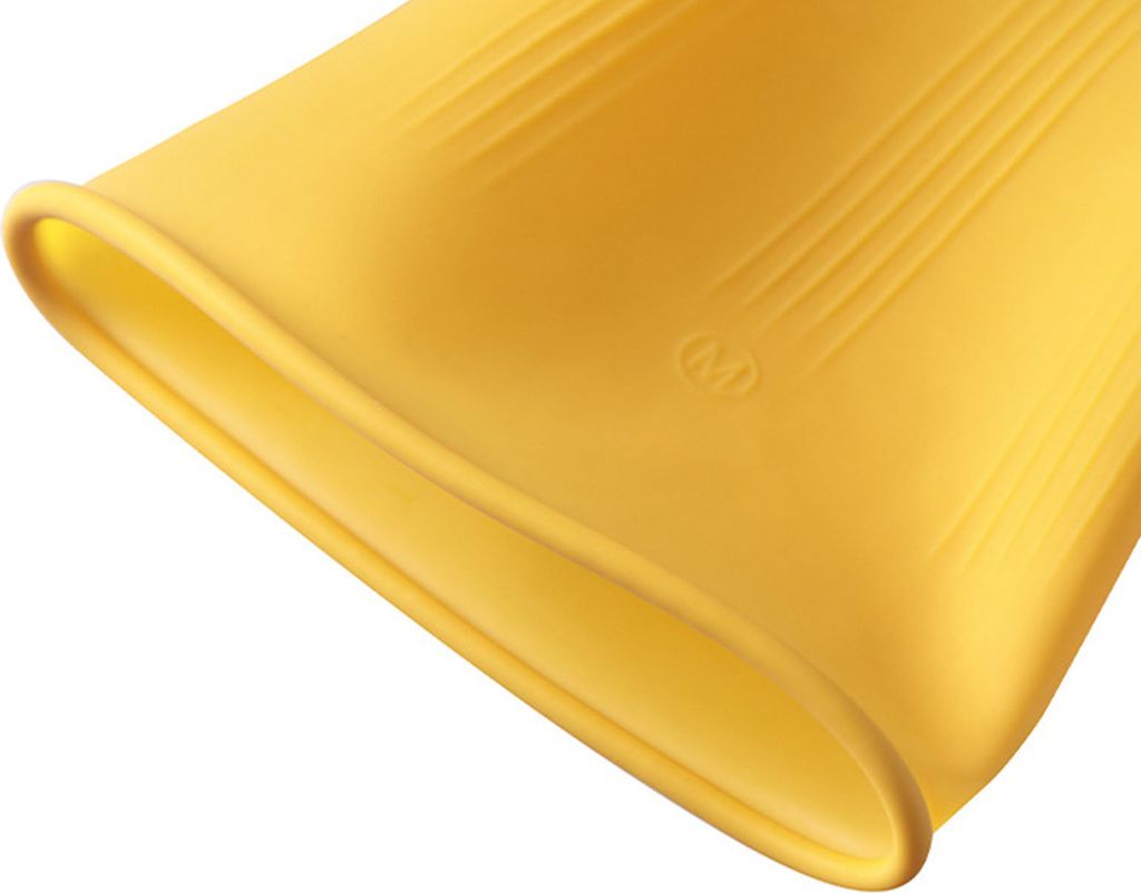 Reinigungshandschuhe atmungsaktive ölfeste Gummi Anti-Kratzer Breite Anwendungshandschuhe für die Küche-Gelb ,Größen:L
