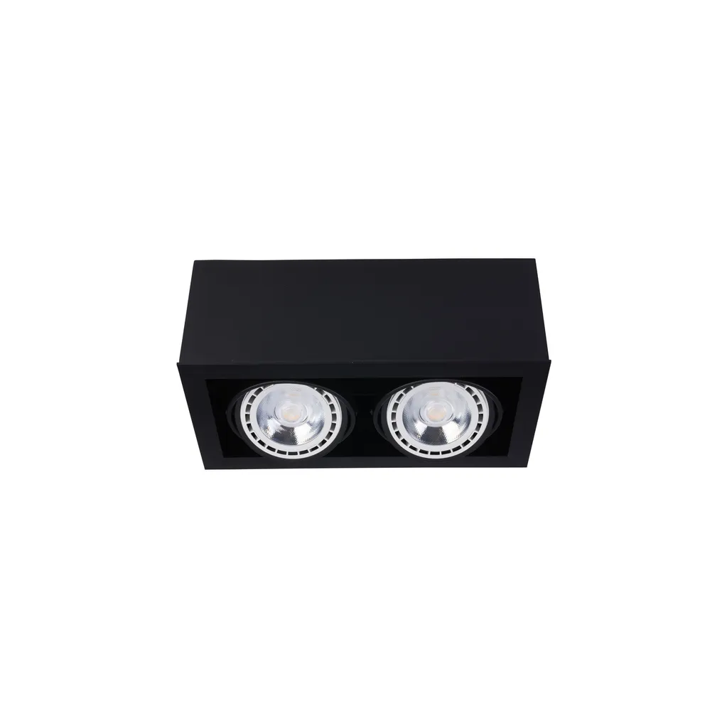 Lustre plafonnier BOX noir 2xES111 bois : fini l'éclairage terne !