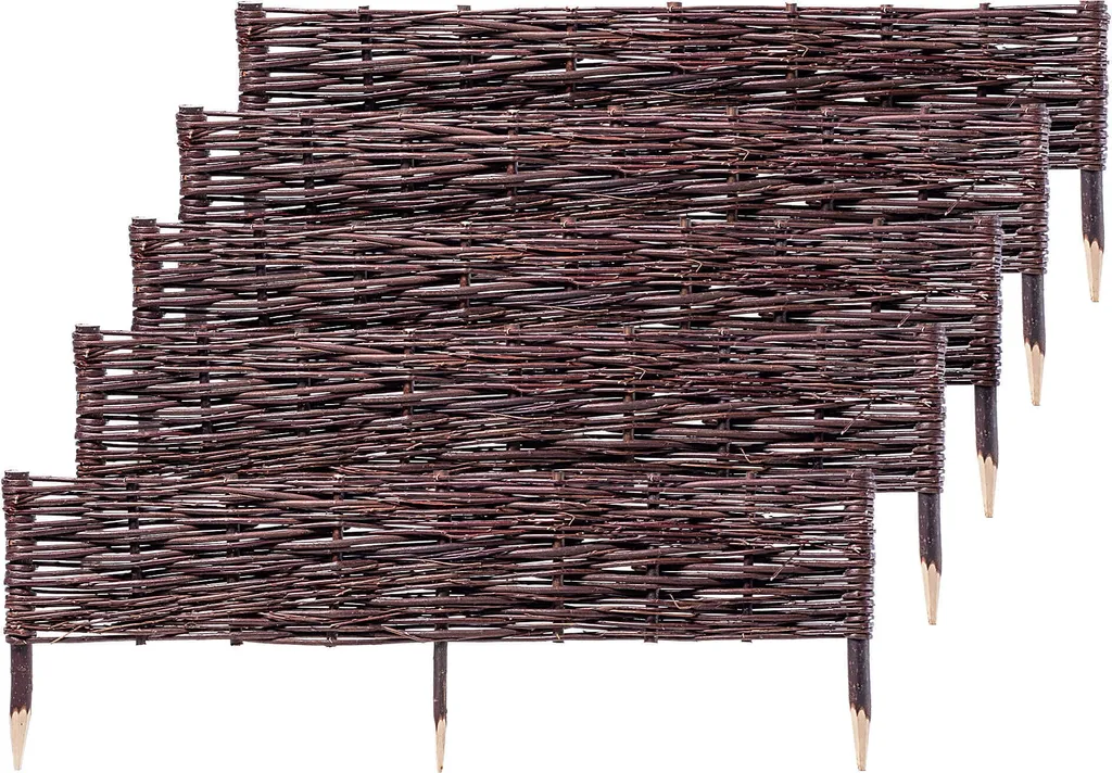 Délimitation de Potager et Jardin en Osier Naturel 20 cm - Lot de 5 KADAX