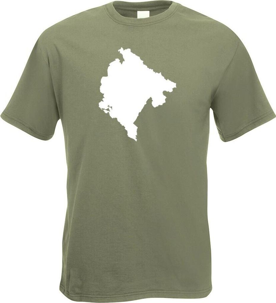 Kiwistar - T-Shirt - Olive - Monte Umriss Kontur Herren Funshirt Bedruckt Design Sprüche Spruch Motive - mit Motiv Bedruckt - Funshirt Design - Sp...